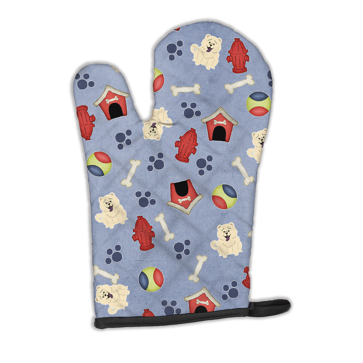 Dog House Collection Chow Chow White Oven Mitt Heat Resistant Thick Oven Mitt for Hot Pans and Oven, Kitchen Mitt Protect Hands, Cooking Baking Glove