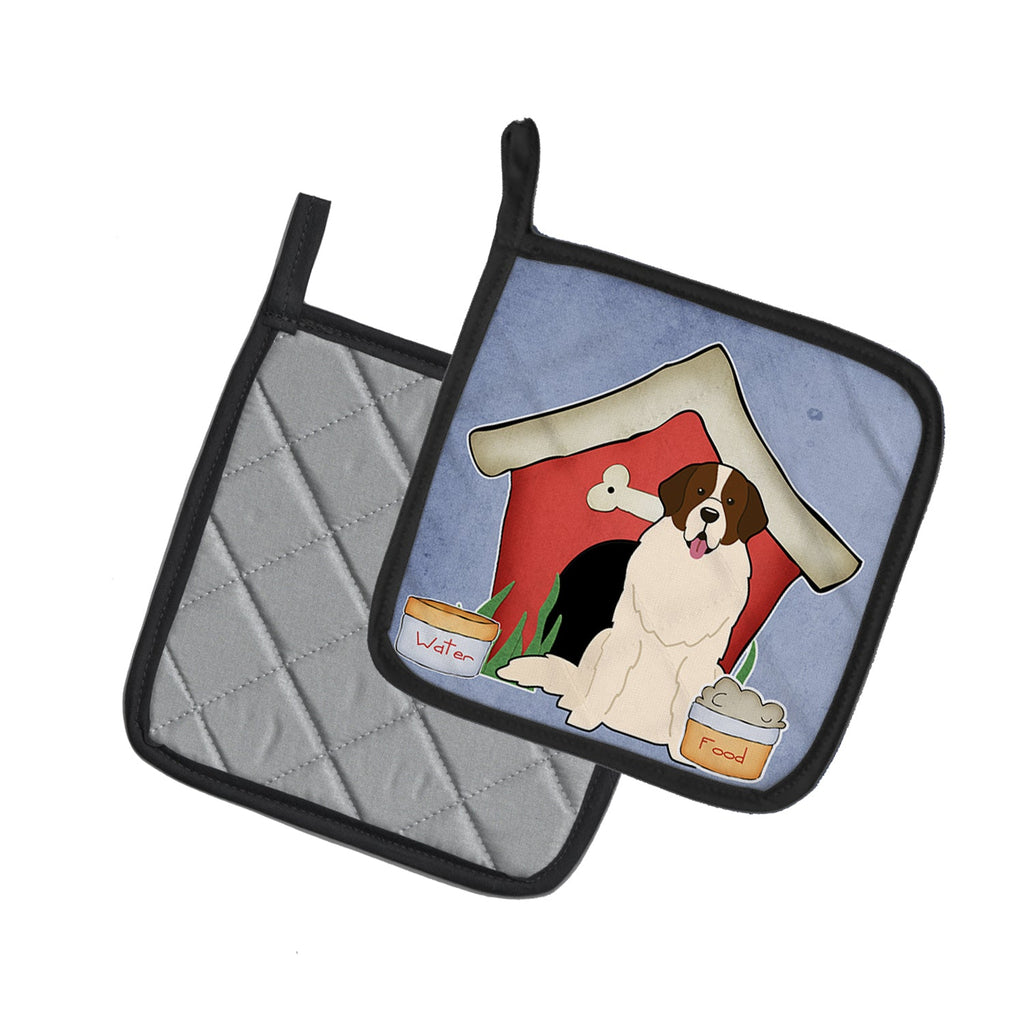 Dog House Collection Moscow Watchdog Pot Holder Set of 2 Heat Resistant Quilted Hot Pads 7.5 x 7.5 Inch, Insulated Kitchen Trivets for Cooking & Baking