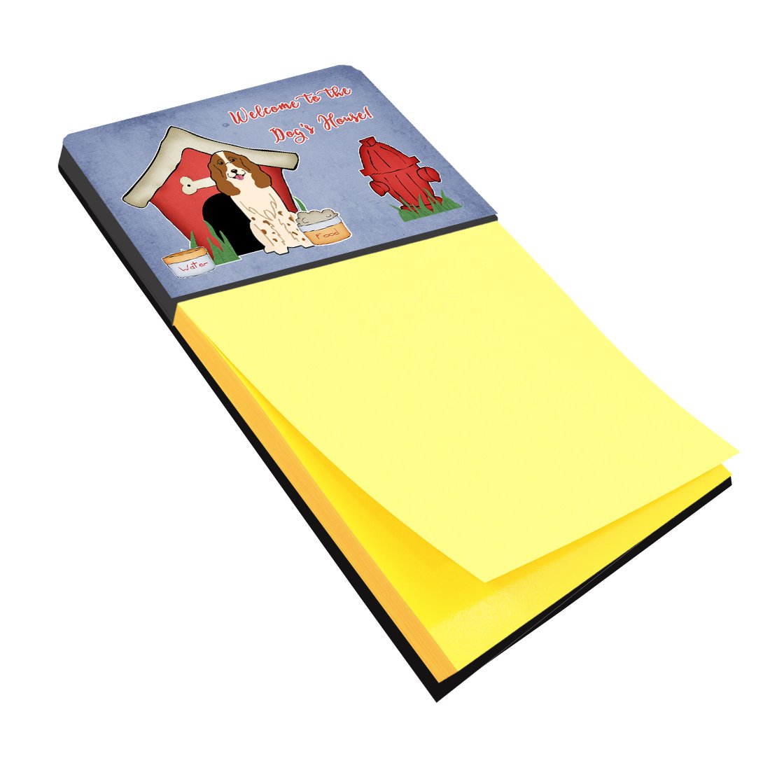 Dog House Collection Russian Spaniel Watercolor Sticky Note Holder Refillable Dispenser Desk Accessory 3x3 Pad Gift