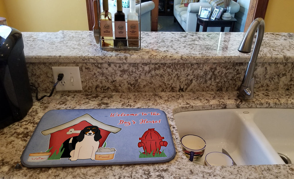 Dog House Collection Swiss Hound Dish Drying Mat Absorbent Dish Drying Mat Pad for Kitchen Counter Dish Drainer Mat for Countertop, 14 x 21", Multicolor