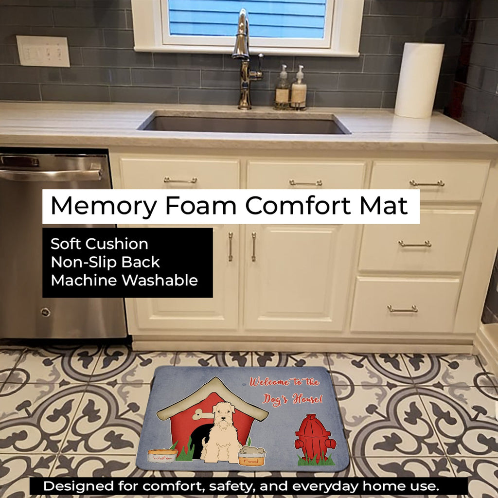 Dog House Collection Soft Coated Wheaten Terrier Memory Foam Kitchen Mat Machine Washable Anti-Fatigue Cushion Comfort Bath or Kitchen Rug
