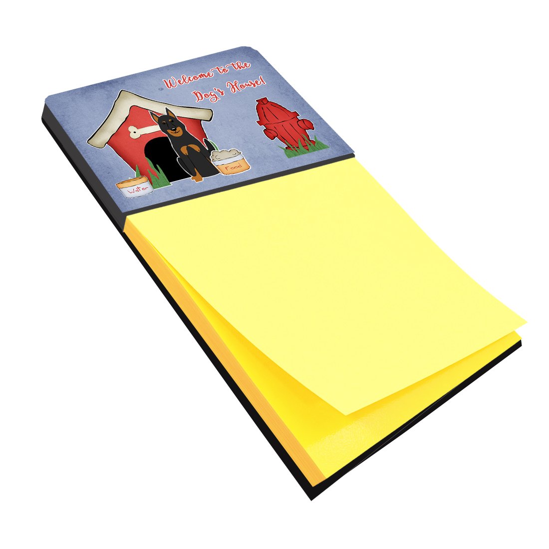 Dog House Collection Beauce Shepherd Dog Watercolor Sticky Note Holder Refillable Dispenser Desk Accessory 3x3 Pad Gift