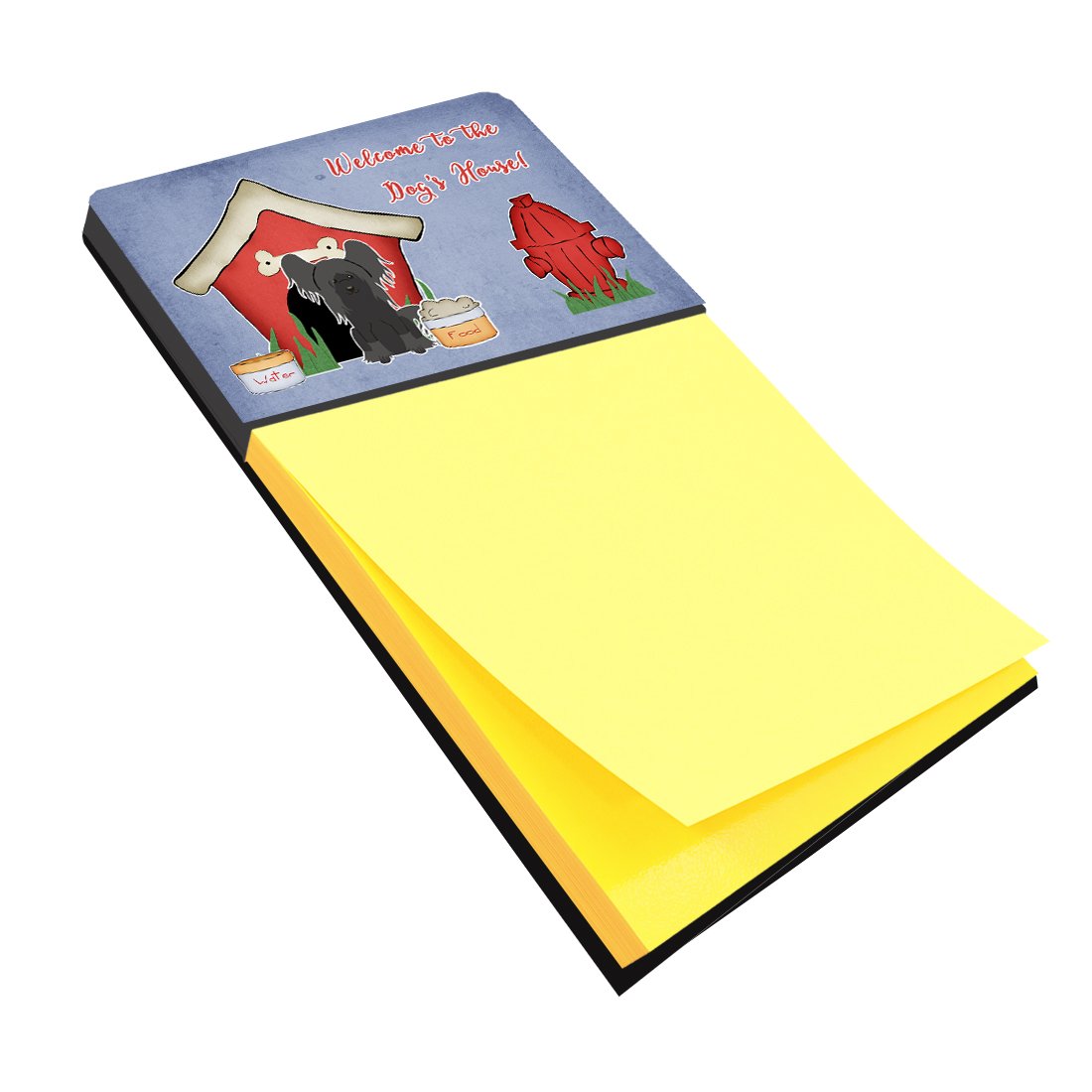 Dog House Collection Chinese Crested Black Watercolor Sticky Note Holder Refillable Dispenser Desk Accessory 3x3 Pad Gift