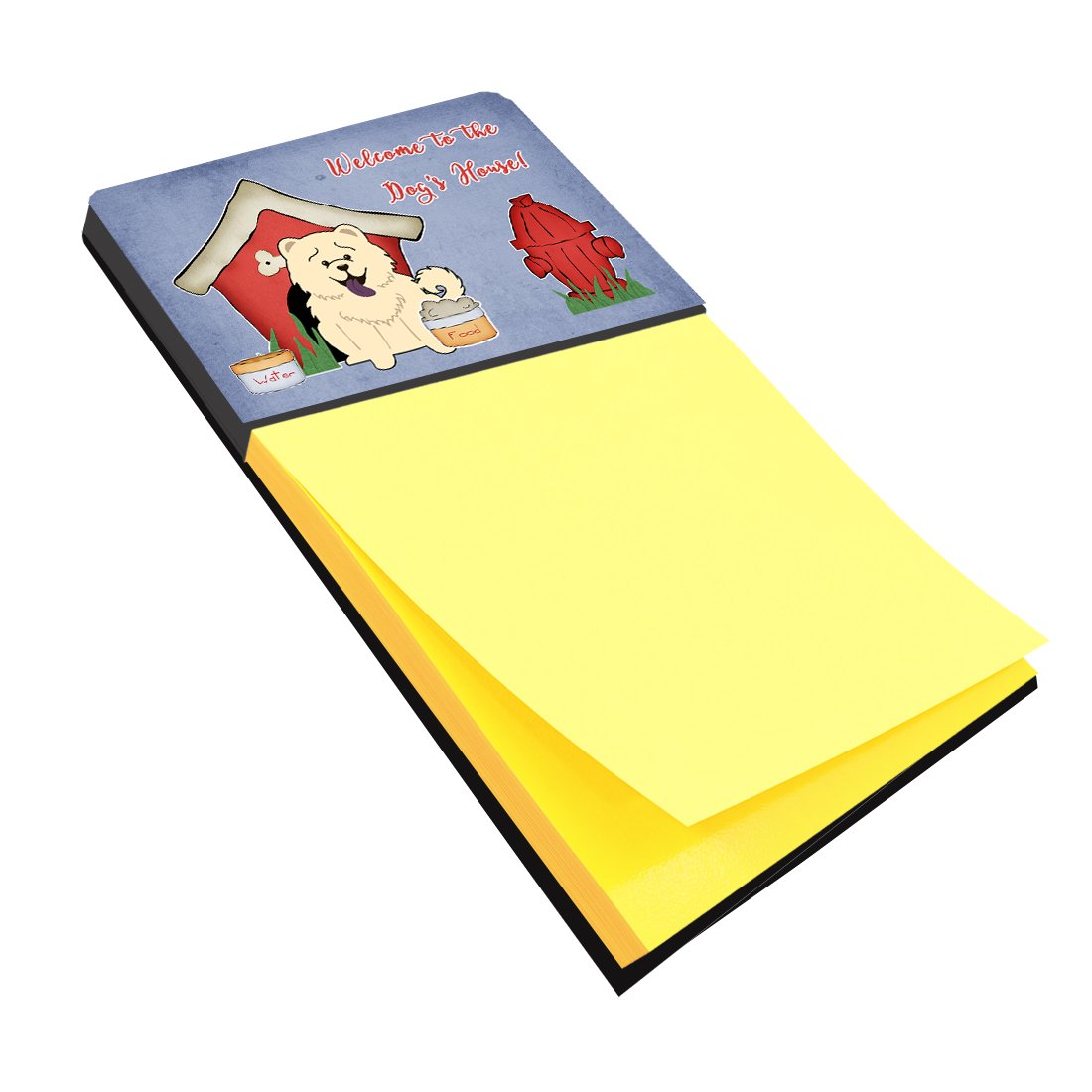 Dog House Collection Chow Chow White Watercolor Sticky Note Holder Refillable Dispenser Desk Accessory 3x3 Pad Gift