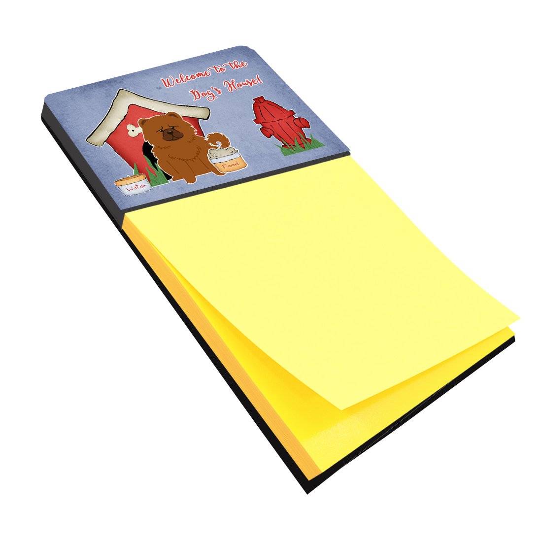 Dog House Collection Chow Chow Red Watercolor Sticky Note Holder Refillable Dispenser Desk Accessory 3x3 Pad Gift