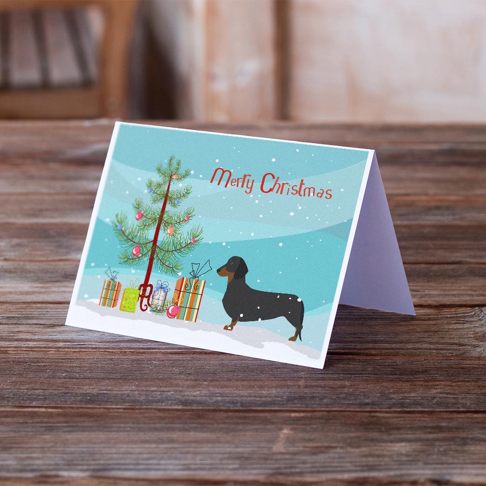 Dachshund Merry Christmas Tree Greeting Cards Pack of 8 Blank Cards with Envelopes Whimsical A7 Size 5x7