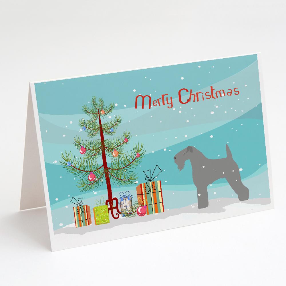 Kerry Blue Terrier Merry Christmas Tree Greeting Cards Pack of 8 Blank Cards with Envelopes Whimsical A7 Size 5x7