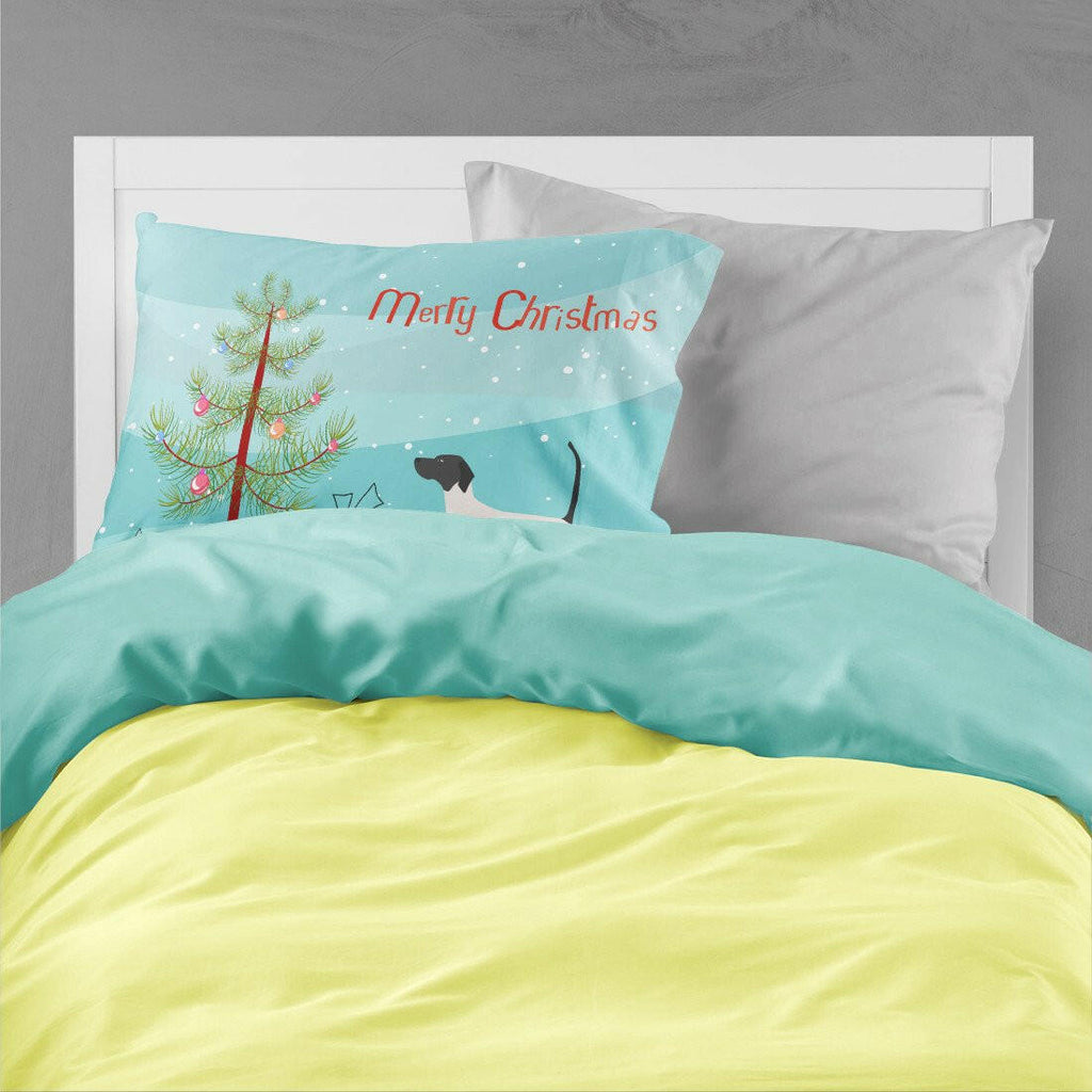 English Pointer Merry Christmas Tree Standard Pillowcase Lightweight Super Soft Easy Care Decorative Artwork Pillowcase, Standard