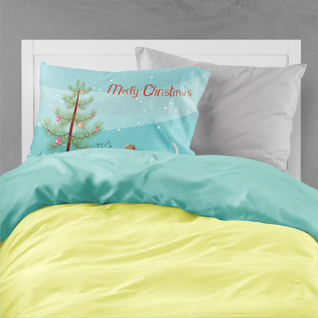 Basset Hound Merry Christmas Tree Standard Pillowcase Lightweight Super Soft Easy Care Decorative Artwork Pillowcase, Standard