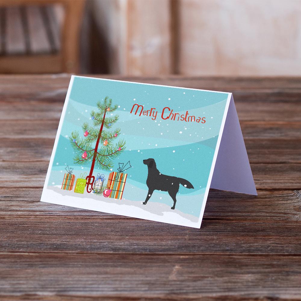 Black Labrador Retriever Merry Christmas Tree Greeting Cards Pack of 8 Blank Cards with Envelopes Whimsical A7 Size 5x7