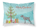 German Wirehaired Pointer Merry Christmas Tree Standard Pillowcase Lightweight Super Soft Easy Care Decorative Artwork Pillowcase, Standard