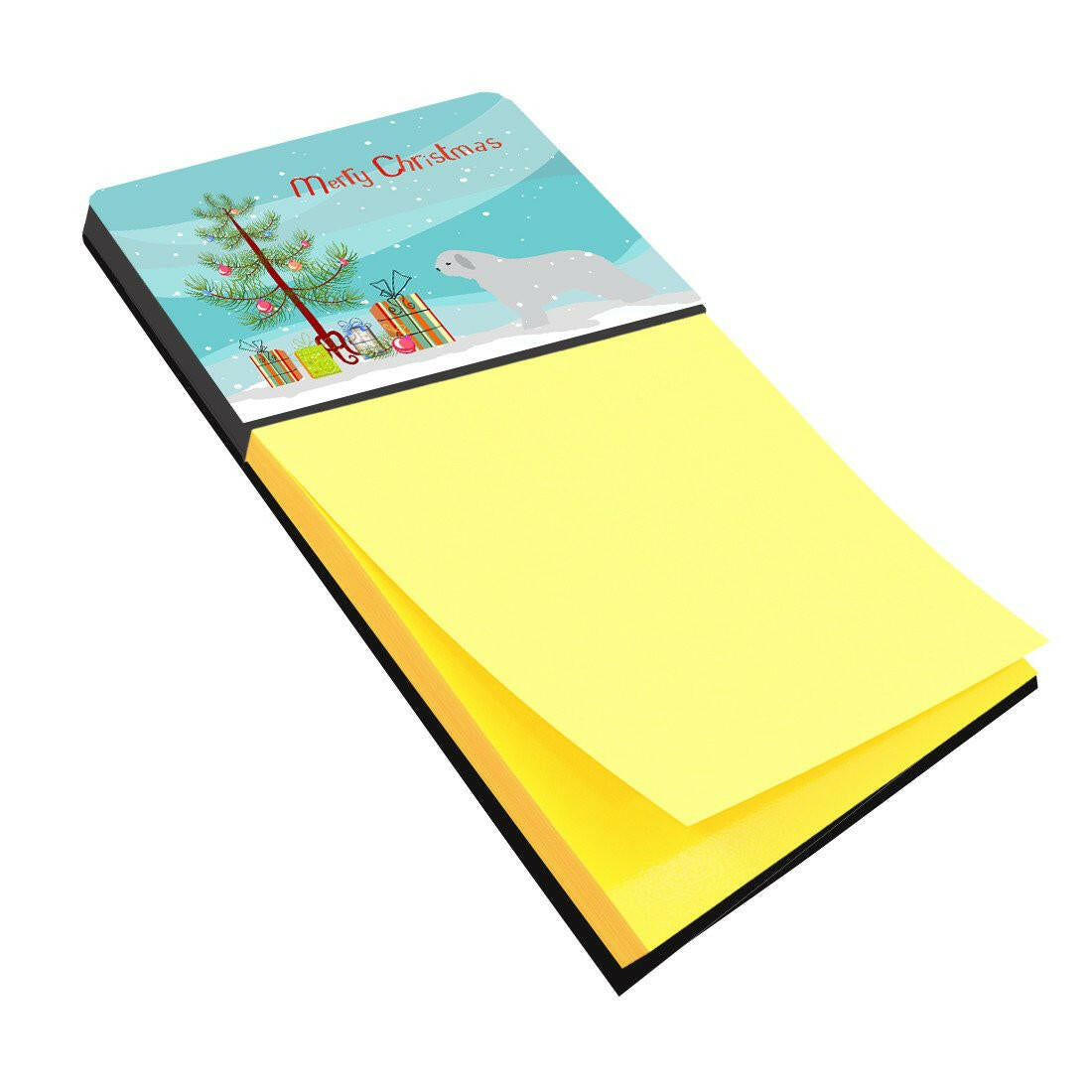 Spanish Water Dog Merry Christmas Tree Watercolor Sticky Note Holder Refillable Dispenser Desk Accessory 3x3 Pad Gift