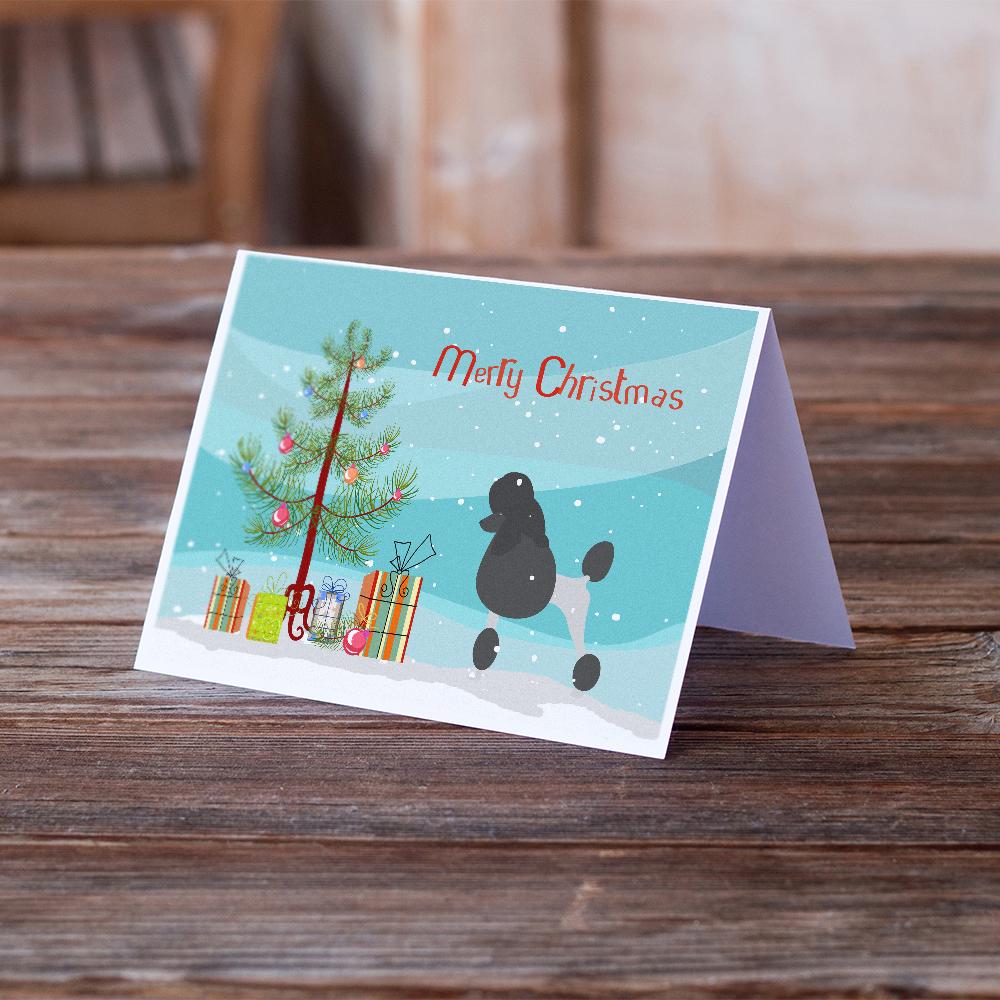 Poodle Merry Christmas Tree Greeting Cards Pack of 8 Blank Cards with Envelopes Whimsical A7 Size 5x7