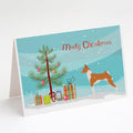 Basenji Merry Christmas Tree Greeting Cards Pack of 8 Blank Cards with Envelopes Whimsical A7 Size 5x7