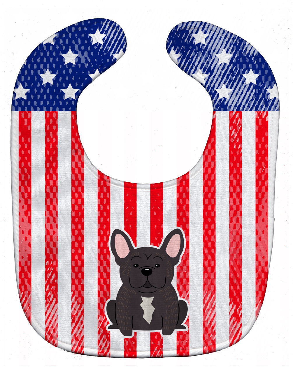 Patriotic USA French Bulldog Brindle Baby Bib Easy-Clean Baby Bib Baby Feeding Accessory Baby Mealtime Essential, 10 x 13, Multicolor