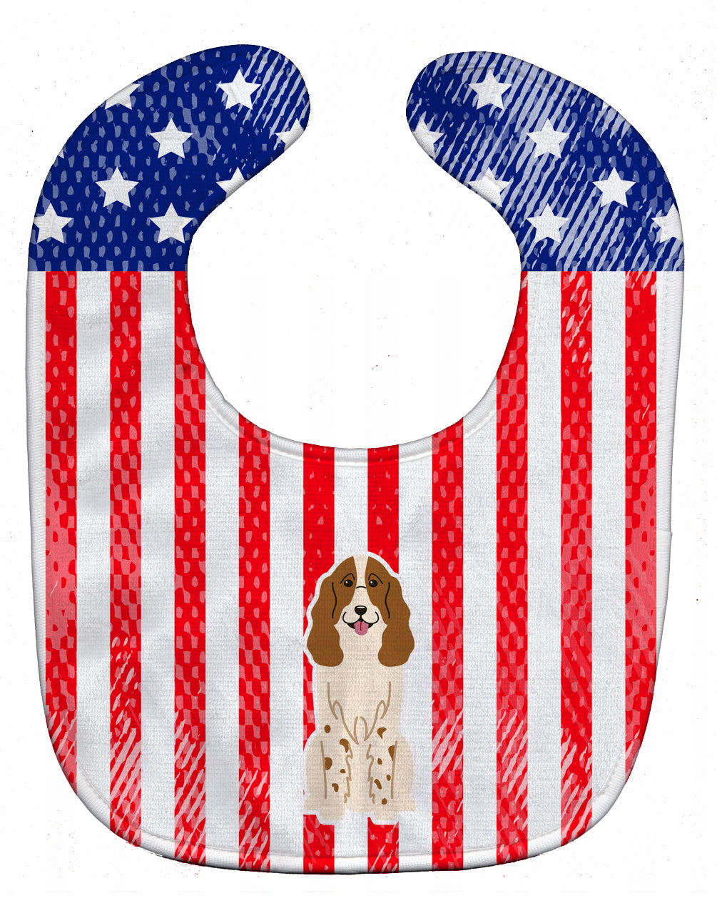 Patriotic USA Russian Spaniel Baby Bib Easy-Clean Baby Bib Baby Feeding Accessory Baby Mealtime Essential, 10 x 13, Multicolor