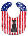 Patriotic USA Standard Schnauzer Black Baby Bib Easy-Clean Baby Bib Baby Feeding Accessory Baby Mealtime Essential, 10 x 13, Multicolor
