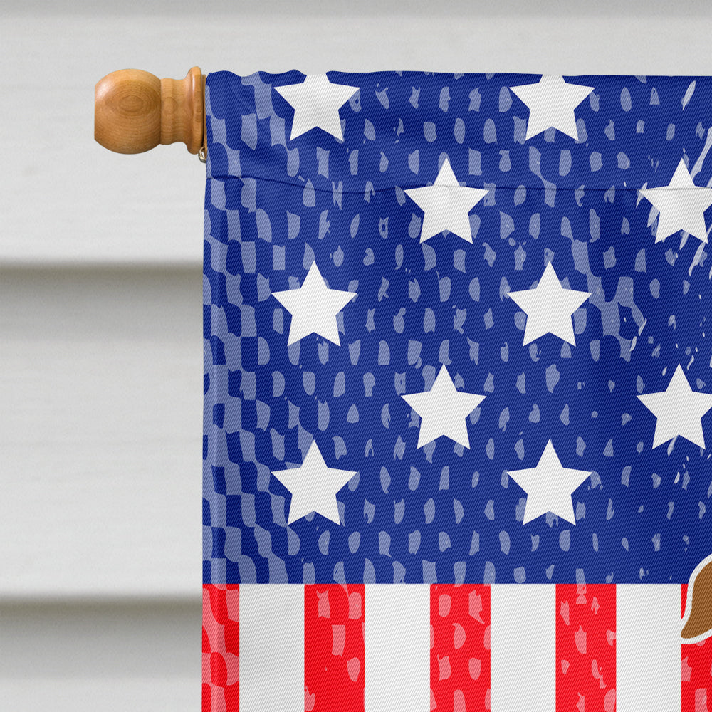 Patriotic USA Staffordshire Bull Terrier Brown House Flag 28x40 Porch Sleeve Pole Decorative Outside Yard Banner Artwork Wall Hanging, Polyester