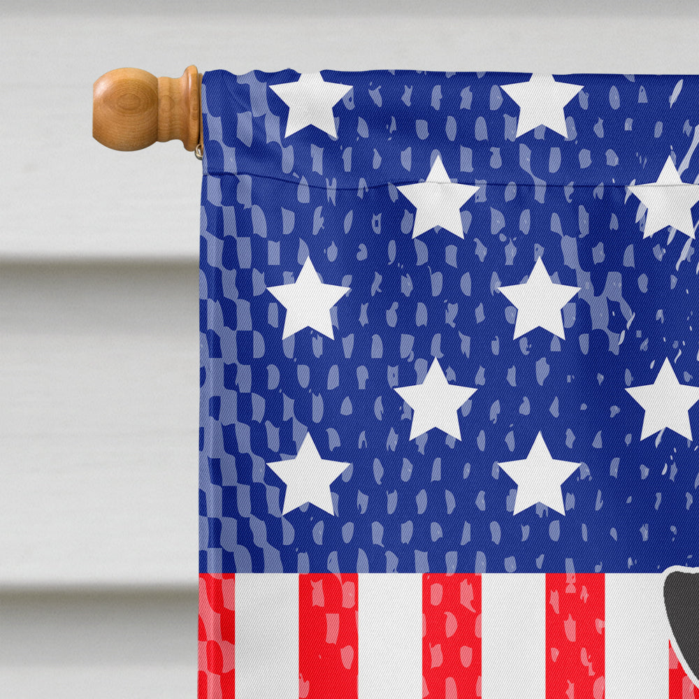 Patriotic USA Miniature Schnauzer Black Silver House Flag 28x40 Porch Sleeve Pole Decorative Outside Yard Banner Artwork Wall Hanging, Polyester