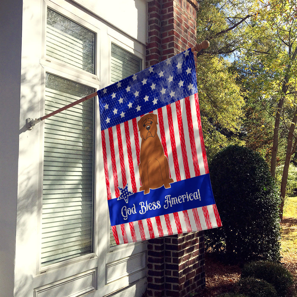 Patriotic USA Dogue de Bourdeaux House Flag 28x40 Porch Sleeve Pole Decorative Outside Yard Banner Artwork Wall Hanging, Polyester