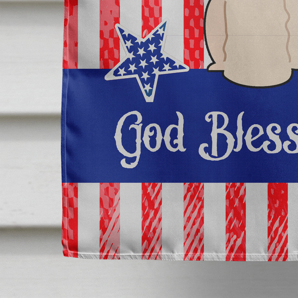 Patriotic USA Bichon Frise House Flag 28x40 Porch Sleeve Pole Decorative Outside Yard Banner Artwork Wall Hanging, Polyester