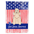 Patriotic USA Cocker Spaniel Buff House Flag 28x40 Porch Sleeve Pole Decorative Outside Yard Banner Artwork Wall Hanging, Polyester
