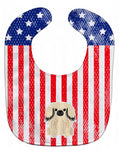Patriotic USA Pekingese Cream Baby Bib Easy-Clean Baby Bib Baby Feeding Accessory Baby Mealtime Essential, 10 x 13, Multicolor