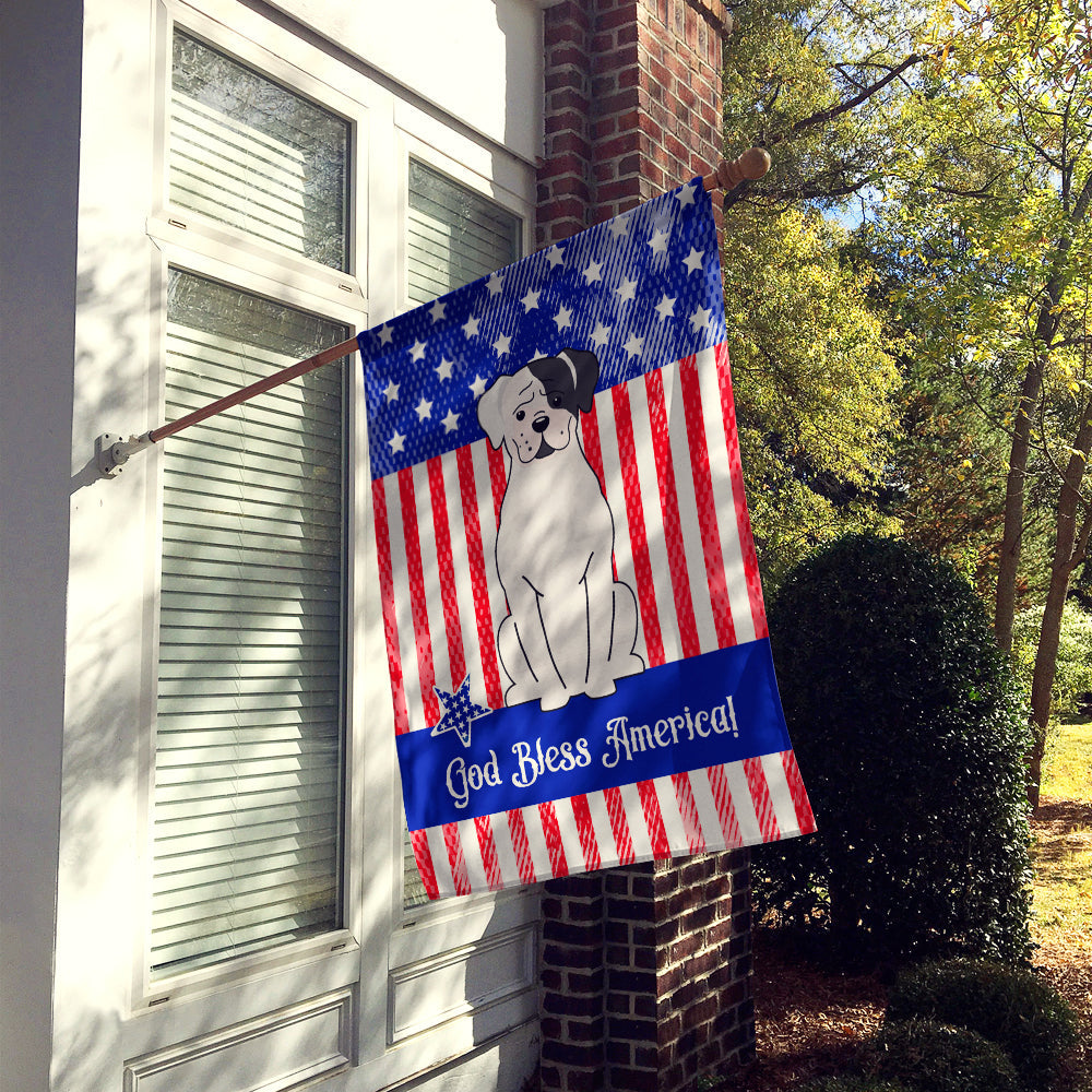 Patriotic USA White Boxer Cooper House Flag 28x40 Porch Sleeve Pole Decorative Outside Yard Banner Artwork Wall Hanging, Polyester