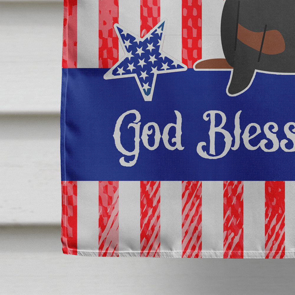 Patriotic USA Dachshund Black Tan House Flag 28x40 Porch Sleeve Pole Decorative Outside Yard Banner Artwork Wall Hanging, Polyester