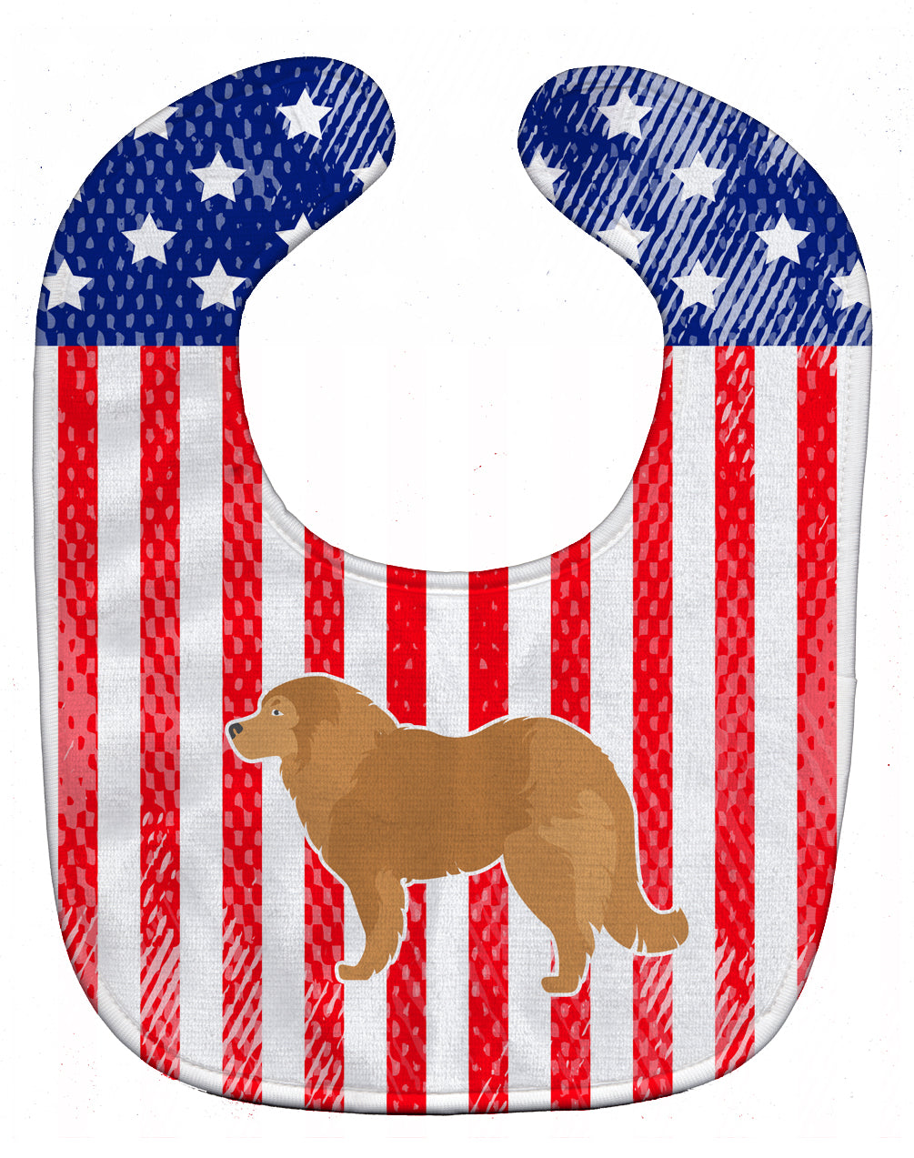 USA Patriotic Caucasian Shepherd Dog Baby Bib Easy-Clean Baby Bib Baby Feeding Accessory Baby Mealtime Essential, 10 x 13, Multicolor