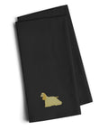 Cocker Spaniel Black Embroidered Towel Set of 2 Decorative Bathroom Guest Hand Towel for Hand, Face, Tea, Dishcloth, 19 X 25, Black
