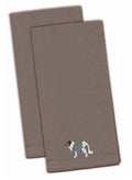 Caucasian Shepherd Dog Gray Embroidered Towel Set of 2