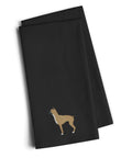 Boxer Black Embroidered Towel Set of 2 Decorative Bathroom Guest Hand Towel for Hand, Face, Tea, Dishcloth, 19 X 25, Black