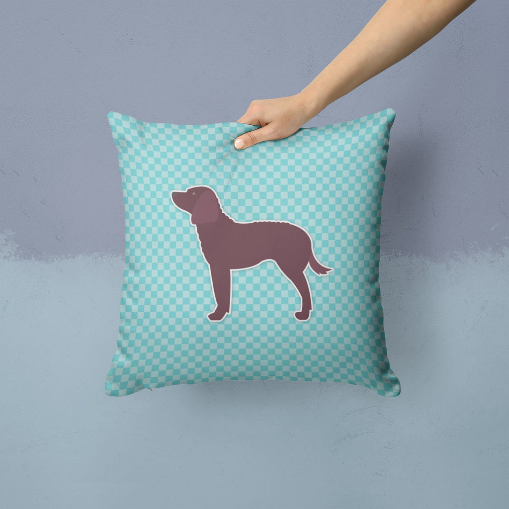 American Water Spaniel  Checkerboard Blue Decorative Throw Pillow 14x14 Indoor Outdoor Accent Cushion, Fabric Cover with Insert for Sofa, Bed, Porch & Living Room