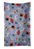 Dogo Argentino Dog House Collection Kitchen Towel Velour Plush Front and Cotton Loop Back Machine Washable