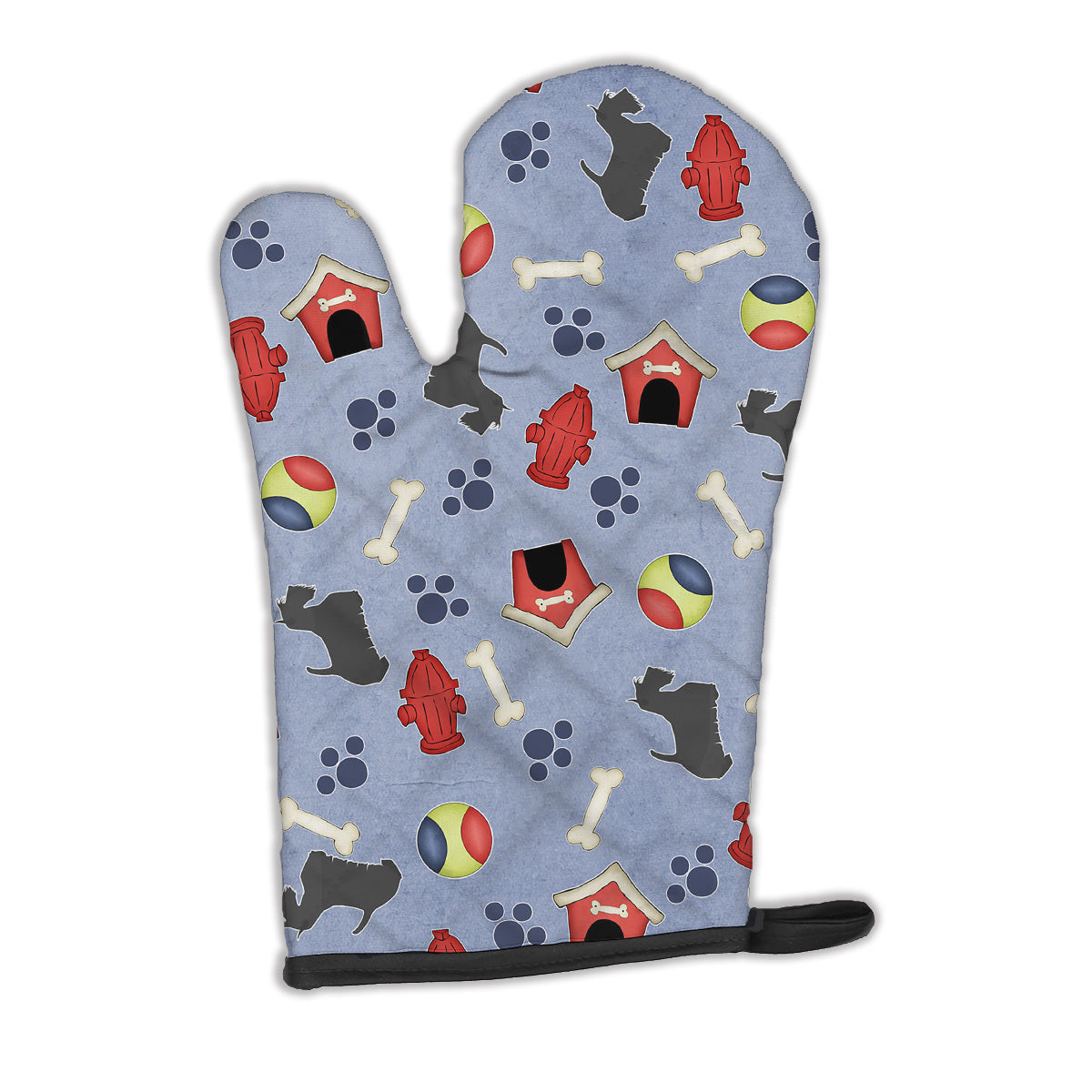 Scottish Terrier Dog House Collection Oven Mitt Heat Resistant Thick Oven Mitt for Hot Pans and Oven, Kitchen Mitt Protect Hands, Cooking Baking Glove