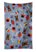 Dog House Collection German Shepherd Kitchen Towel Velour Plush Front and Cotton Loop Back Machine Washable