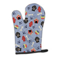 Dog House Collection Smooth Black and Tan Dachshund Oven Mitt Heat Resistant Thick Oven Mitt for Hot Pans and Oven, Kitchen Mitt Protect Hands, Cooking Baking Glove
