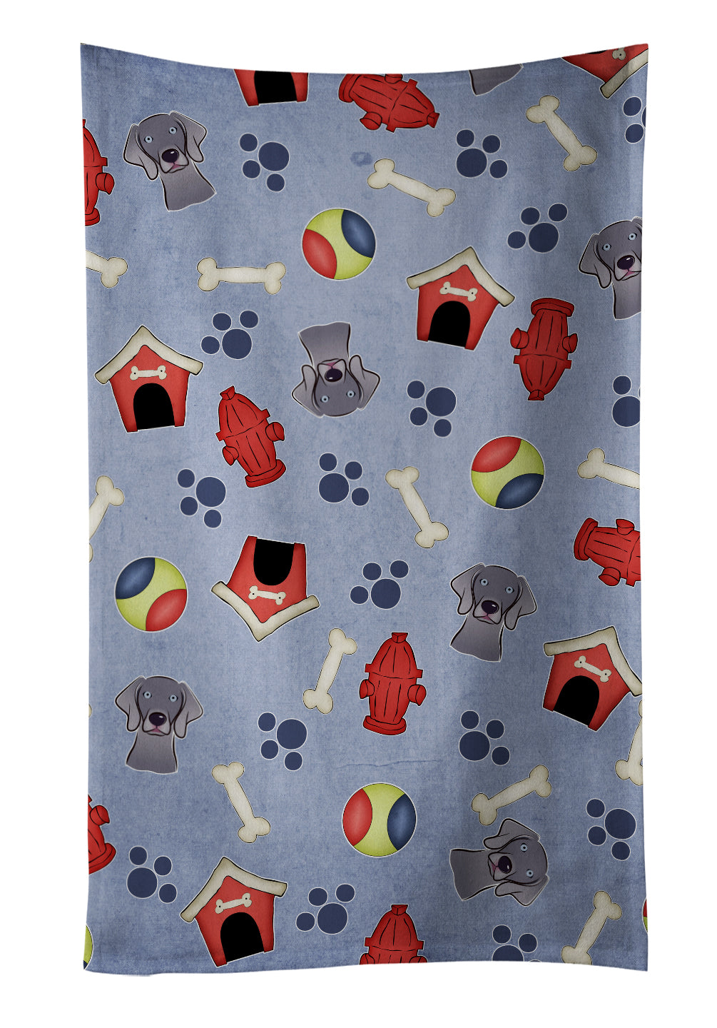Dog House Collection Weimaraner Kitchen Towel Velour Plush Front and Cotton Loop Back Machine Washable