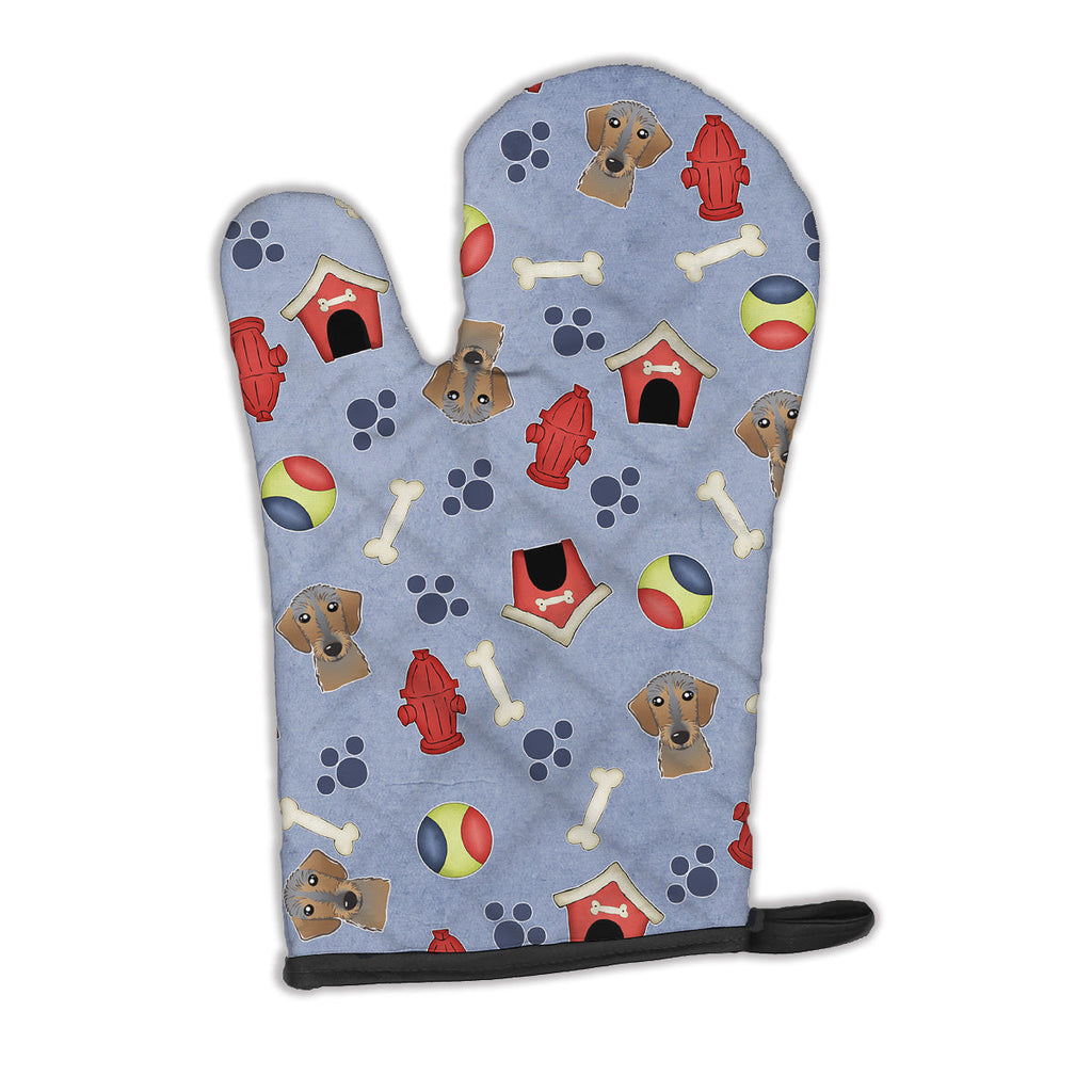 Dog House Collection Wirehaired Dachshund Oven Mitt Heat Resistant Thick Oven Mitt for Hot Pans and Oven, Kitchen Mitt Protect Hands, Cooking Baking Glove