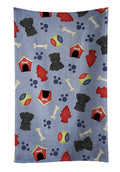 Dog House Collection Black Labrador Kitchen Towel Velour Plush Front and Cotton Loop Back Machine Washable