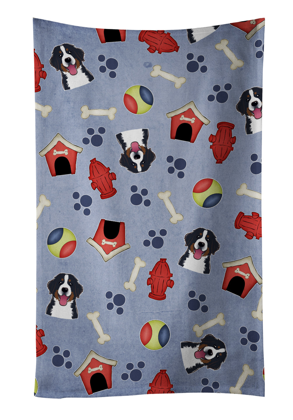 Dog House Collection Bernese Mountain Dog Kitchen Towel Velour Plush Front and Cotton Loop Back Machine Washable