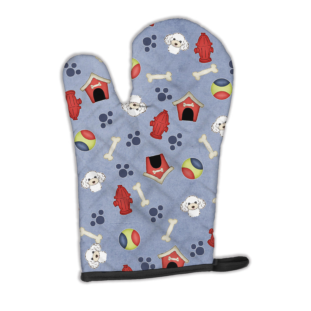 Dog House Collection White Poodle Oven Mitt Heat Resistant Thick Oven Mitt for Hot Pans and Oven, Kitchen Mitt Protect Hands, Cooking Baking Glove