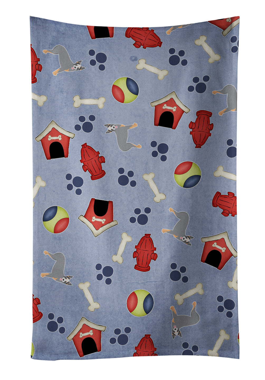 Dog House Collection Australian Cattle Dog Kitchen Towel Velour Plush Front and Cotton Loop Back Machine Washable