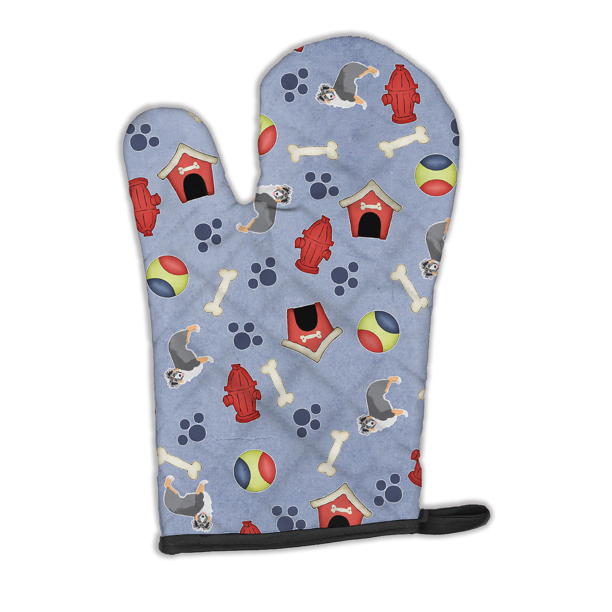 Dog House Collection Australian Shepherd Oven Mitt Heat Resistant Thick Oven Mitt for Hot Pans and Oven, Kitchen Mitt Protect Hands, Cooking Baking Glove