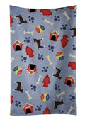 Dog House Collection Brindle Staffordshire Bull Terrier Kitchen Towel Velour Plush Front and Cotton Loop Back Machine Washable