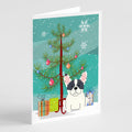 Merry Christmas Tree French Bulldog Piebald Greeting Cards Pack of 8 Blank Cards with Envelopes Whimsical A7 Size 5x7