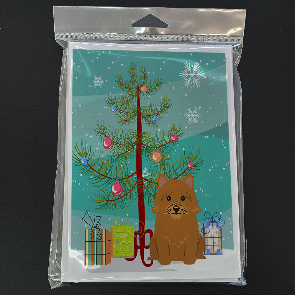Merry Christmas Tree Norwich Terrier Greeting Cards Pack of 8 Blank Cards with Envelopes Whimsical A7 Size 5x7