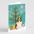 Merry Christmas Tree Basset Hound Greeting Cards Pack of 8 Blank Cards with Envelopes Whimsical A7 Size 5x7