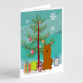 Merry Christmas Tree Karelian Bear Dog Greeting Cards Pack of 8 Blank Cards with Envelopes Whimsical A7 Size 5x7